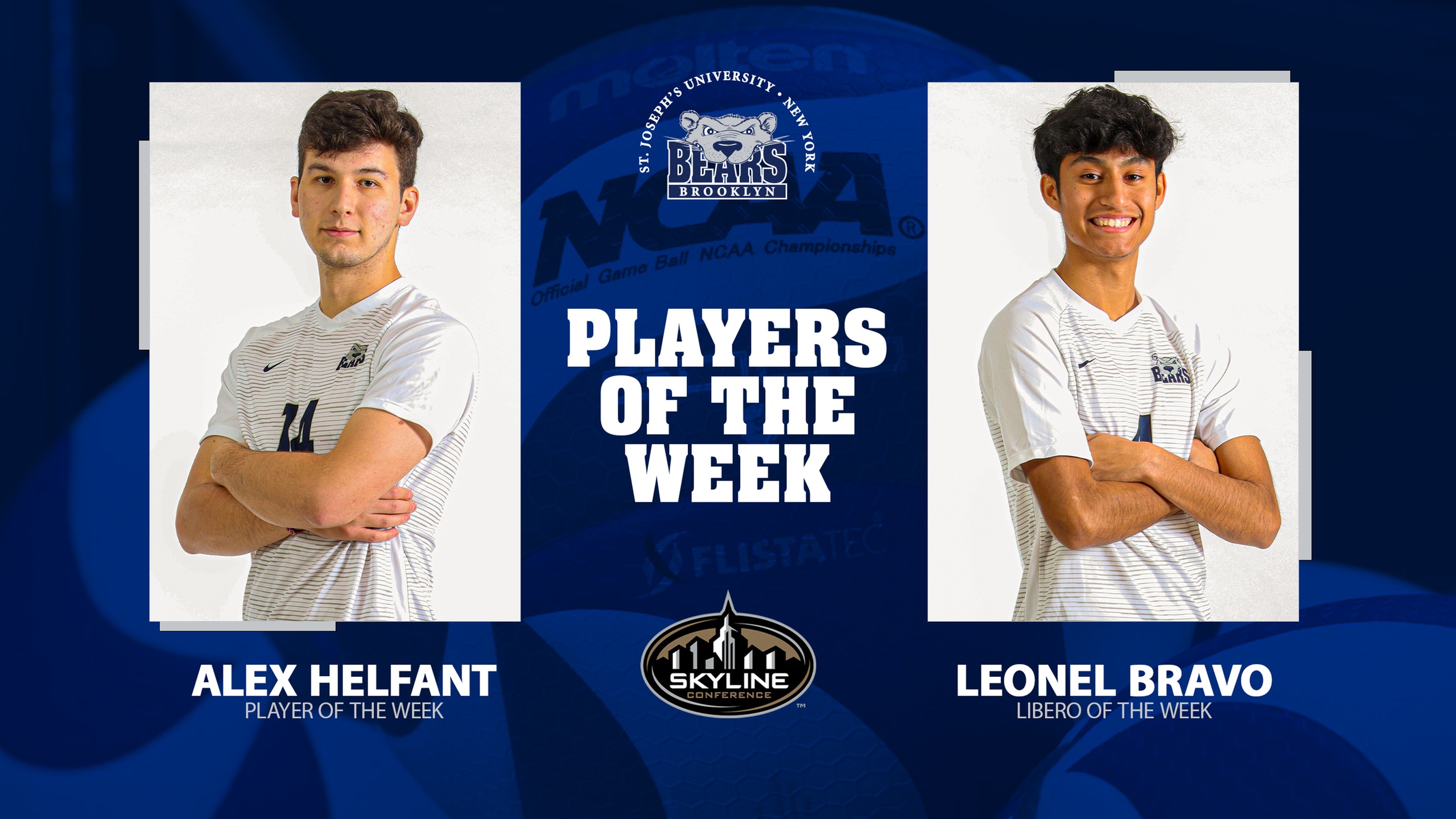 Helfant and Bravo Earn Their Second Skyline Men’s Volleyball Weekly Honors