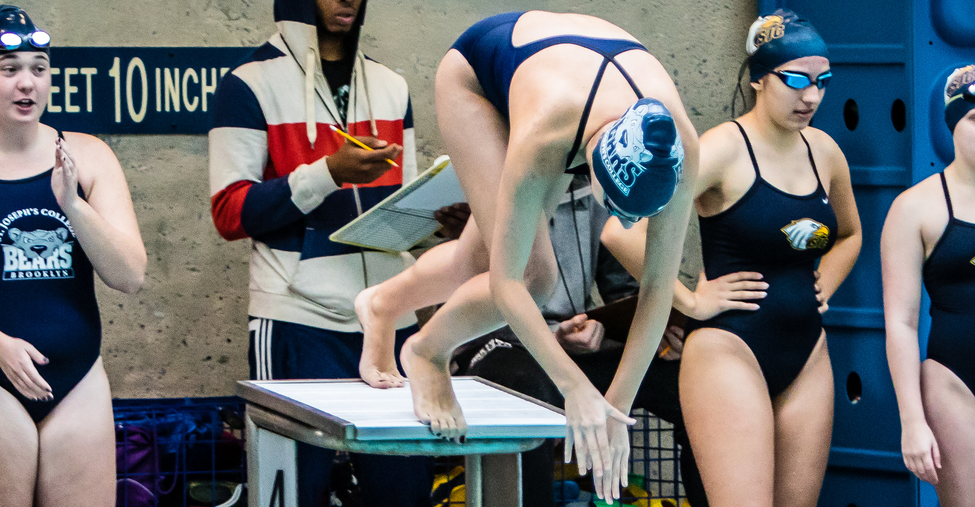 Women's Swimming Notches First Win in Skyline Double-Dual Split With Purchase and Maritime