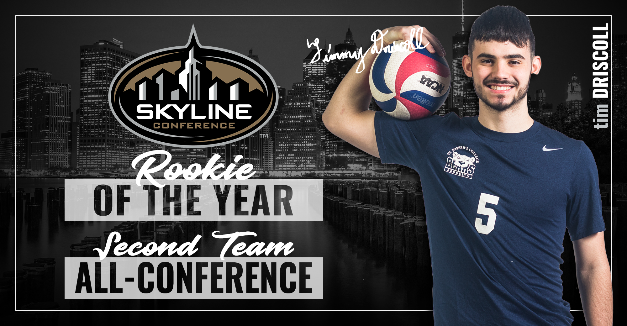 Driscoll Named Skyline Men's Volleyball Rookie of the Year