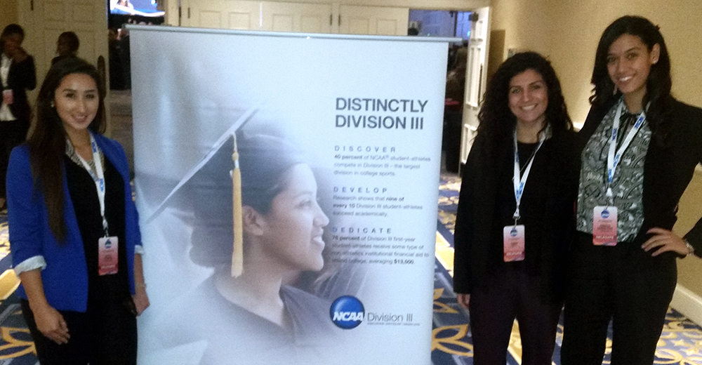 Kristen Candelaria (far right) was one of 40 student-athletes selected nationally to attend the NCAA Convention as part of the the DIII Student Immersion Program.