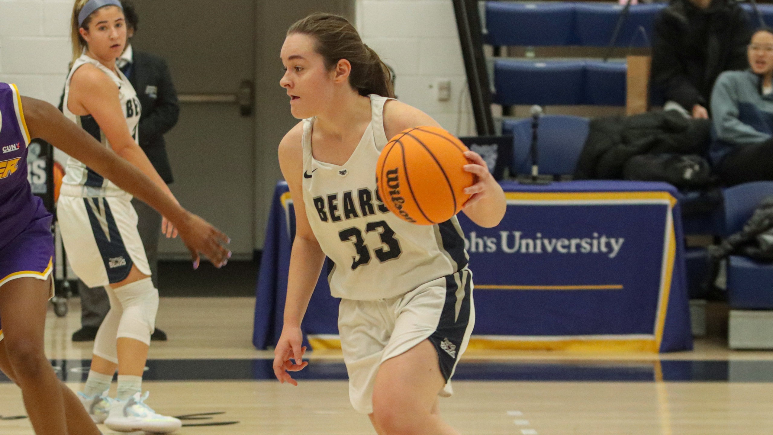 All Five Starters Score in Double Figures as Women's Basketball Escapes Road Test at Yeshiva