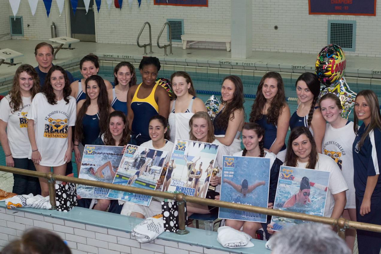 Lady Bears Swimming Victorious on Senior Night Over New Rochelle